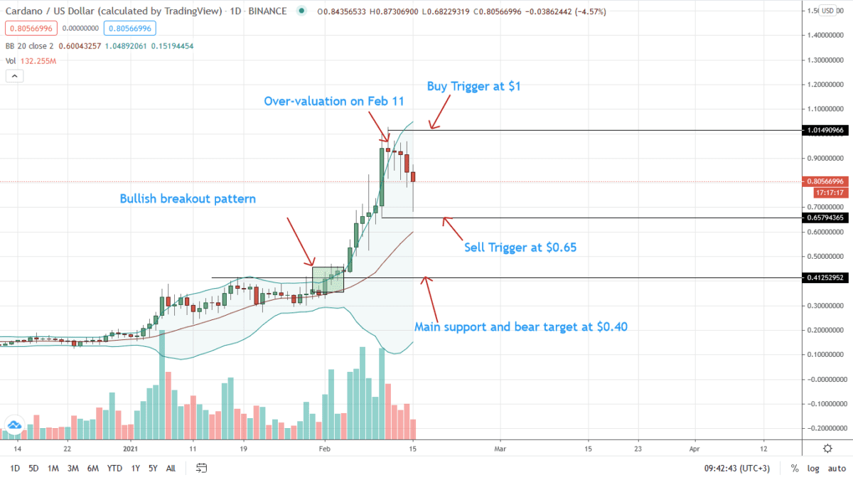 Cardano Daily Price Chart For February 15