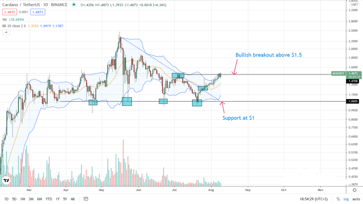 Cardano Price Daily Chart For Aug